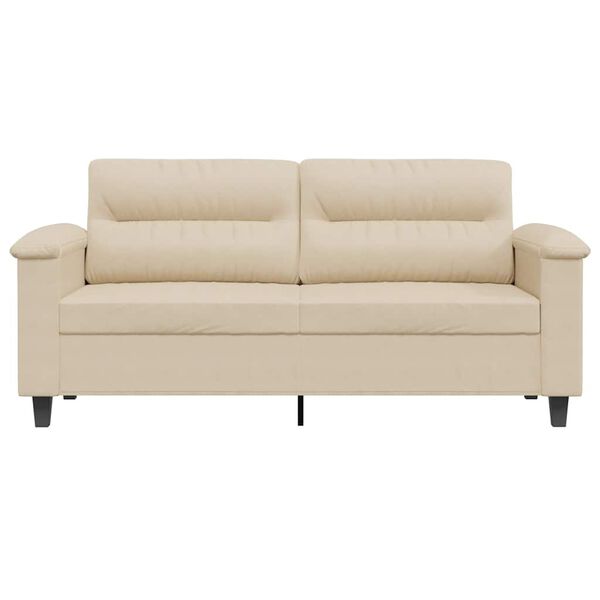 vidaXL Dvivietė sofa, kreminės spalvos, 140cm, mikropluo&scaron;to audinys