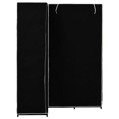 vidaXL Kampinė drabužių spinta, juoda, 130x87x169cm