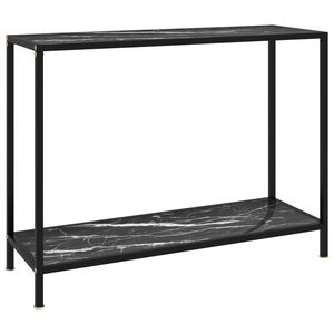 vidaXL Konsolinis staliukas, juodas, 100x35x75cm, grūdintas stiklas