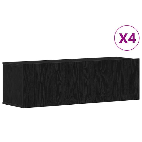 vidaXL TV spintelių komplektas 4 pcs Juodas ąžuolas 100 x 30 x 30 cm