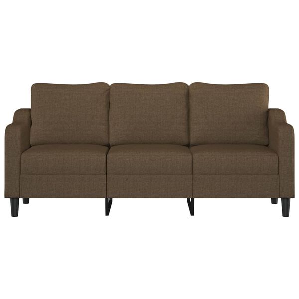 vidaXL Trivietė sofa, rudos spalvos, 180cm, audinys
