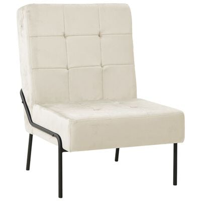 vidaXL Poilsio kėdė, kreminės baltos spalvos, 65x79x87cm, aksomas