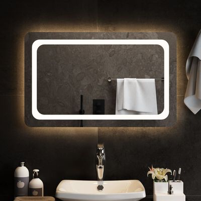 vidaXL Vonios kambario LED veidrodis, 80x50cm