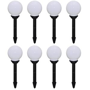 vidaXL Lauko LED &scaron;viest. takeliui, 8vnt, 15cm, su įsmeig. kuoliuku