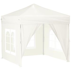 vidaXL Proginė palapinė su &scaron;oninėmis sienomis, kreminė, 2x2m