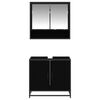vidaXL Vonios baldų rinkinys 2 pcs Juodas ąžuolas Apdirbta mediena