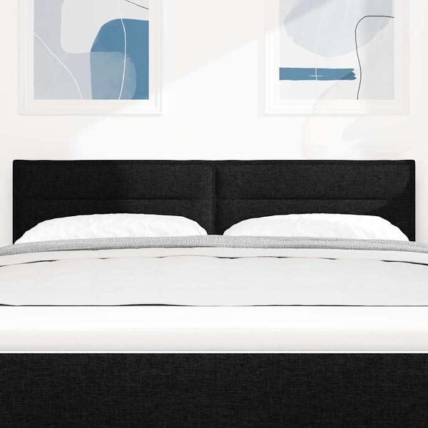 vidaXL Galvūgalis su galvūgalio Juoda 160 cm Dirbtinė oda