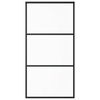 vidaXL Stumdomos durys, juodos, 102x205cm, ESG stiklas ir aliuminis