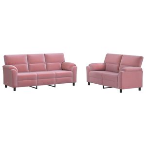 vidaXL Sofos komplektas 2 pcs Rožinė Aksomas