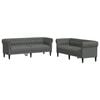 vidaXL Svetainės sofa 2 vnt. Tamsiai pilka audinys