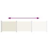 vidaXL Ištraukiama šoninė kiemo pertvara, kreminės spalvos, 140x600cm