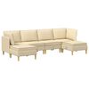 vidaXL Modulinė sofa su laikymo vieta 6 vnt. Kreminė Audinys