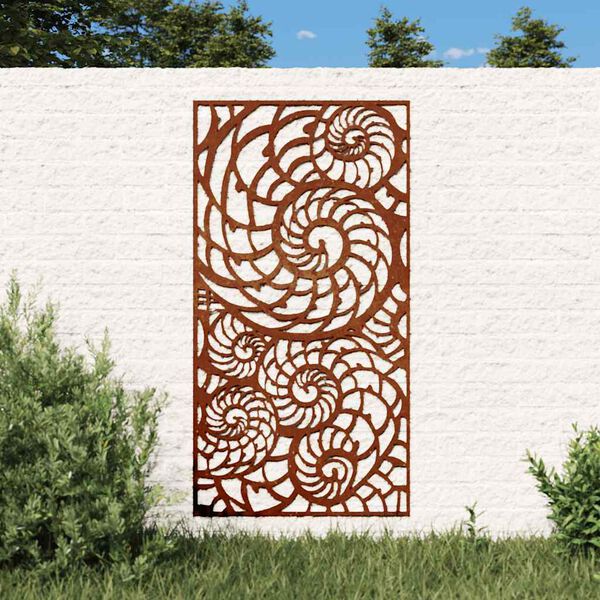 vidaXL Sodo sienos dekoracija, 105x55cm, corten plienas, kriauklės