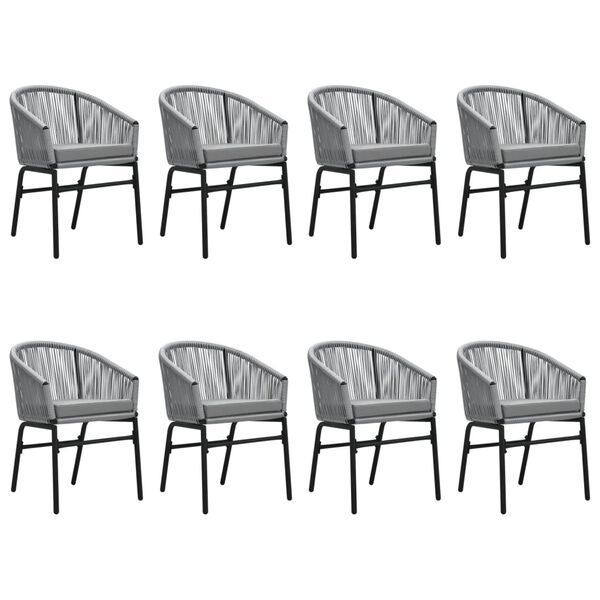 vidaXL Sodo valgomojo komplektas, 9 dalių, pilkas