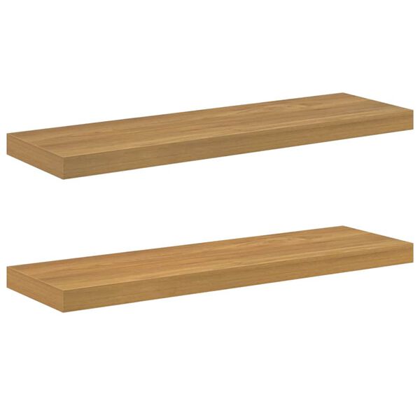 vidaXL Sieninė lentyna 2 pcs Ruda 80 x 23,5 x 4 cm Apdirbta mediena