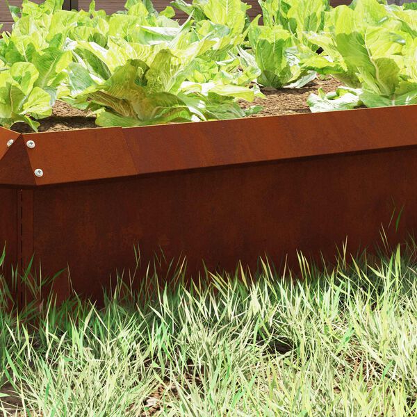 vidaXL Sraigių tvora 16 pcs Rūdijanti 100 x 3,5 x 25 cm