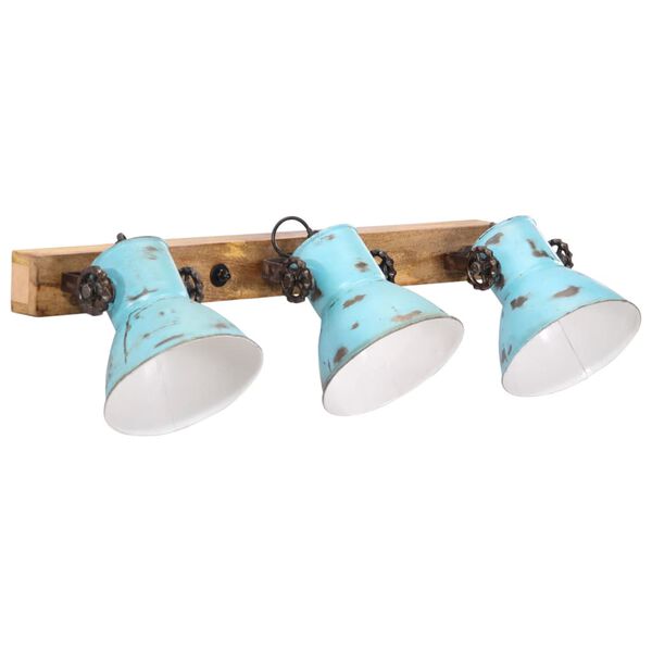 vidaXL Sieninis &scaron;viestuvas, baltintas mėlynas, 65x25cm, 25W, E27