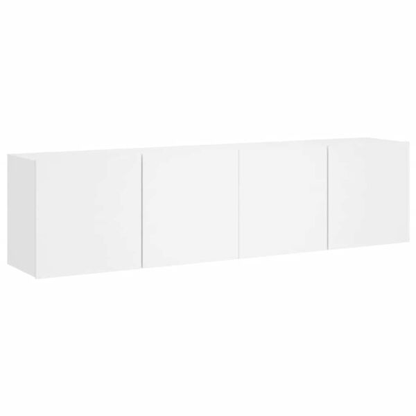 vidaXL Prie sienos montuojamos TV spintelės, 2vnt., baltos, 80x30x41cm