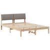 vidaXL Lovos rėmas Ruda ir taupe 135 x 190 cm Pu&scaron;ies masyvas