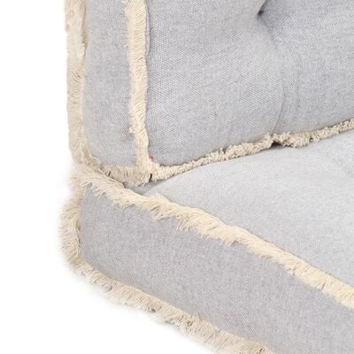 vidaXL Pagalvių sofai iš palečių rinkinys, 2 dalių, pilkos spalvos