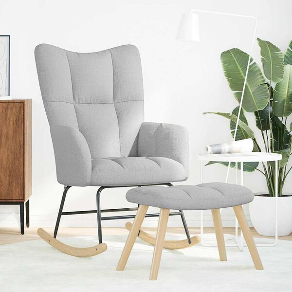 vidaXL supama kėdė su Footstool Cloud Grey audiniu