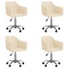 vidaXL Pasukamos valgomojo kėdės, 4vnt., kreminės spalvos, audinys
