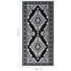 vidaXL Kilimas-takelis, juodos spalvos, 100x200cm, BCF