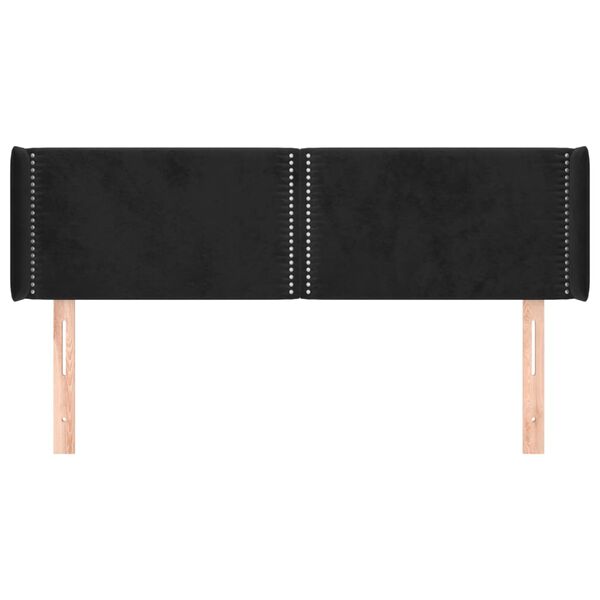 vidaXL Galvūgalis su auselėmis, juodos spalvos,147x16x78/88cm, aksomas