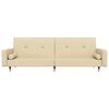 vidaXL Dvivietė sofa-lova su dvejomis pagalvėmis, kreminė, aksomas