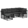 vidaXL Lauko sofos komplektas su pagalve 6 pcs Juoda Poliesteris