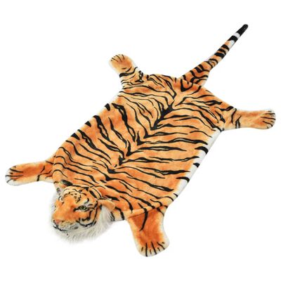 vidaXL Kilimas tigras, pliušinis, 144 cm, rudas