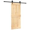 vidaXL Slankios durys Natūrali ir juoda 85 x 210 cm