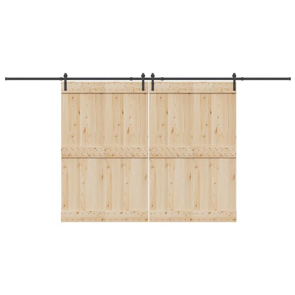 vidaXL Stumdomų durų įrangos rinkinys, juodos sp., 427 cm, plienas