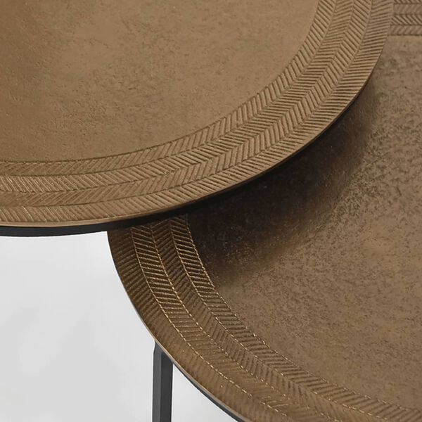 LABEL51 Kavos staliukų rinkinys Circle, 2 dalių, auksinis/juodas