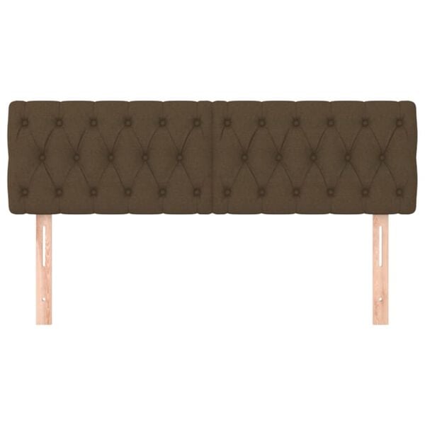 vidaXL Galvūgaliai, tamsiai rudi, 160x7x78/88 cm, audinys