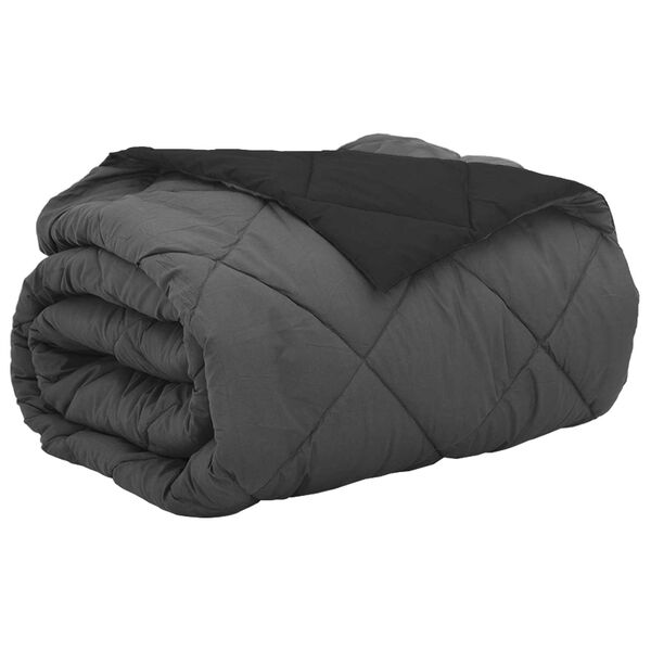 vidaXL Vasaros antklodė Juoda ir Antracitas 220 x 200 cm Mikropluo&scaron;tas