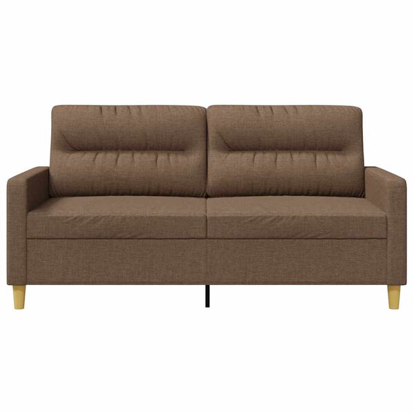 vidaXL Dvivietė sofa, rudos spalvos, 140cm, audinys