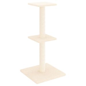 vidaXL Draskyklė katėms su stovais i&scaron; sizalio, kreminės spalvos, 73cm