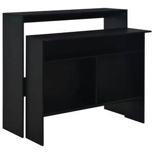 vidaXL Baro stalas su 2 stalvir&scaron;iais, juodos sp., 130x40x120cm