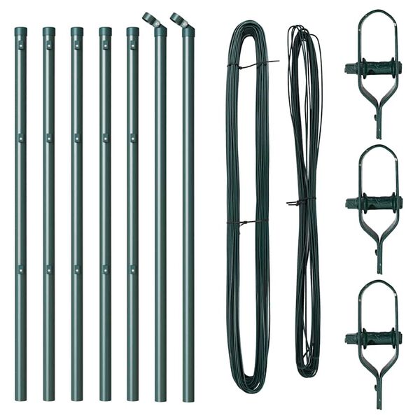 vidaXL Tvorelės stulpas 7 pcs Žalia Plienas