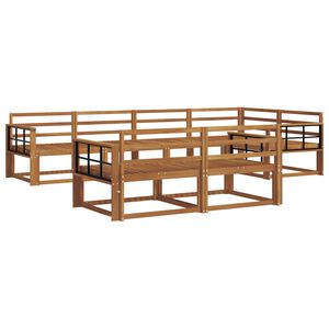 vidaXL Lauko sofos komplektas 7 pcs Natūrali Kietos akacijos mediena