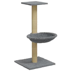vidaXL Draskyklė katėms su stovu i&scaron; sizalio, &scaron;viesiai pilka, 74cm