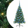 vidaXL Dirbtinis prie&scaron;&scaron;ventinis eglutė su &scaron;viesomis Žalia 120 cm PVC