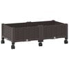 vidaXL Sodo puodynė su ratukais Ruda 80 x 40 x 29 cm PP