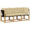 vidaXL 3 vnt. Lauko vidurinė ir kampinė sofa Balta