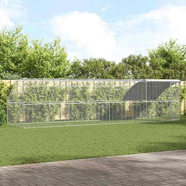 vidaXL Vi&scaron;tų narvas 4 pcs Sidabro 800 x 200 x 200 cm Plienas ir PE