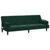 vidaXL Sofa-lova su porankiais, tamsiai žalios spalvos, aksomas
