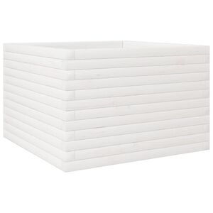 vidaXL Sodo lovelis, baltas, 70x70x45,5cm, pu&scaron;ies medienos masyvas