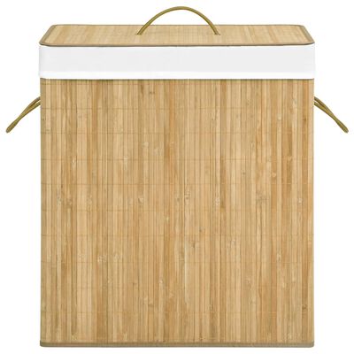 vidaXL Skalbinių krepšys su 2 skyriais, bambukas, 100l