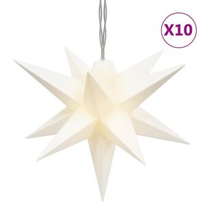 vidaXL Kalėdinis &scaron;viestuvas, baltos spalvos, 10cm, 10 LED lempučių